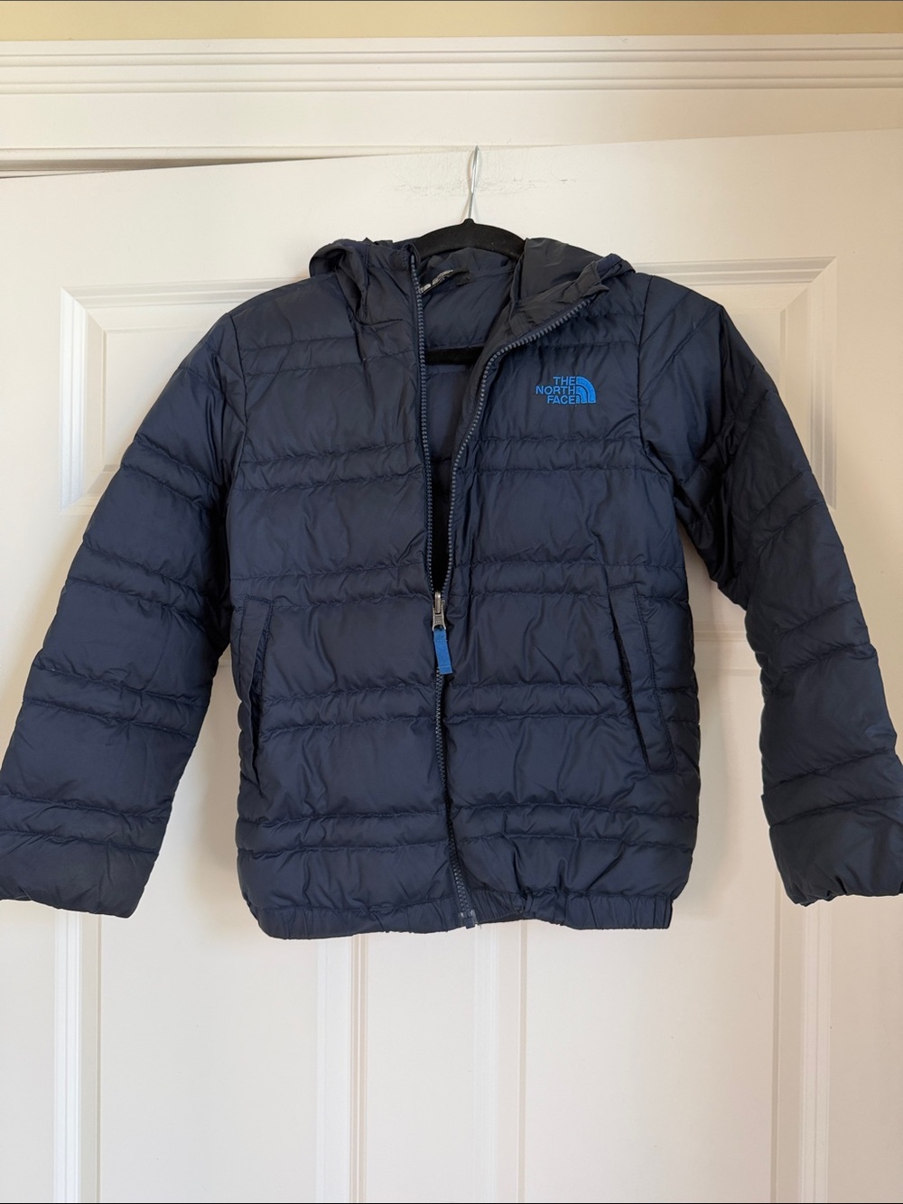 The North Face Kids Dark Blue Quilted Puffer Jacket with Hood